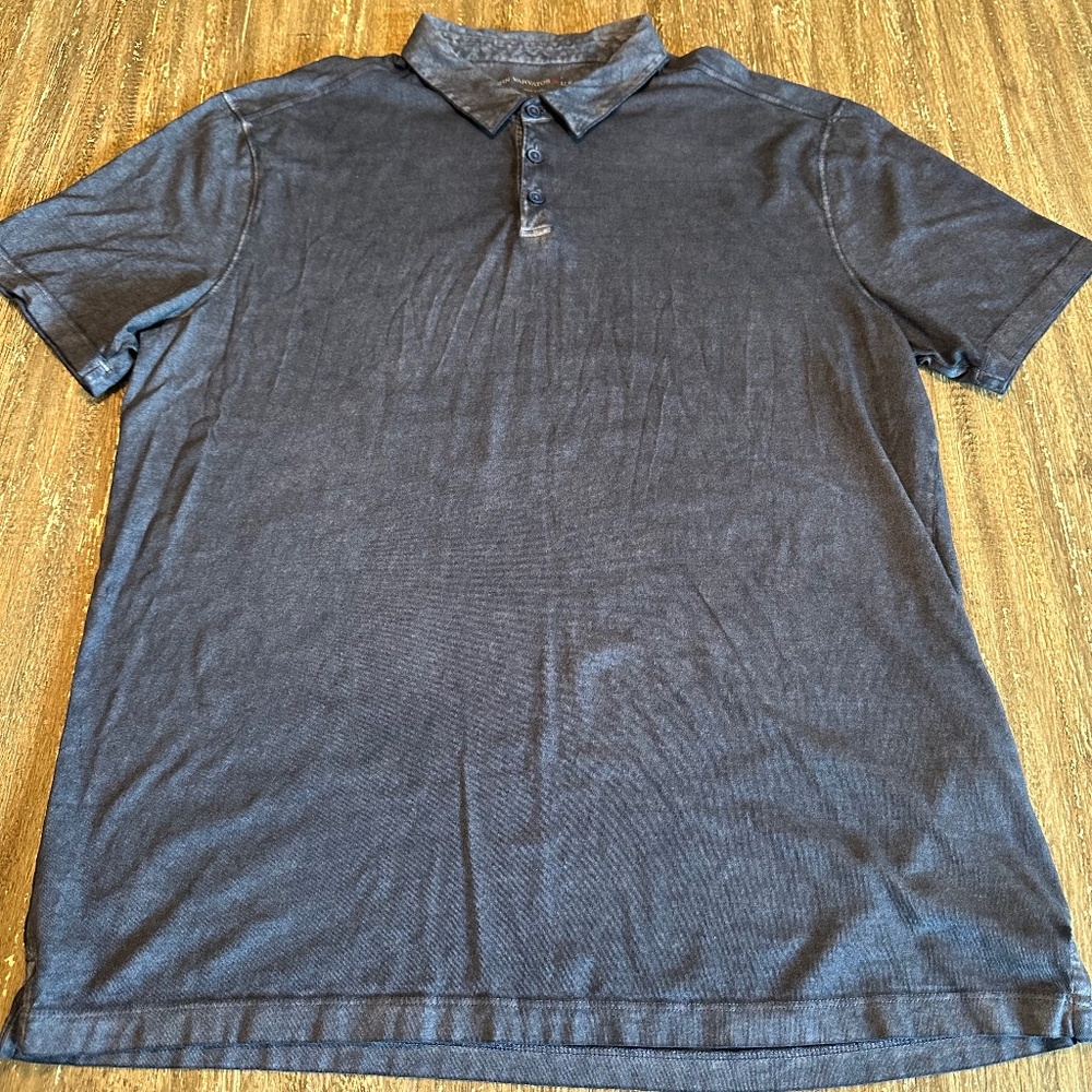 John Varvatos Men's Short Sleeve Polo - Dark Navy